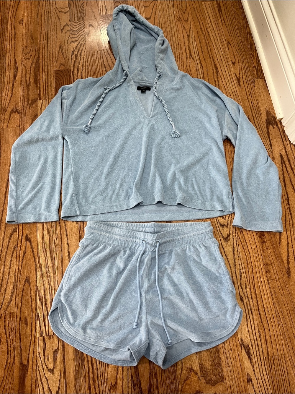 J. Crew Light Blue Terry Short Set
